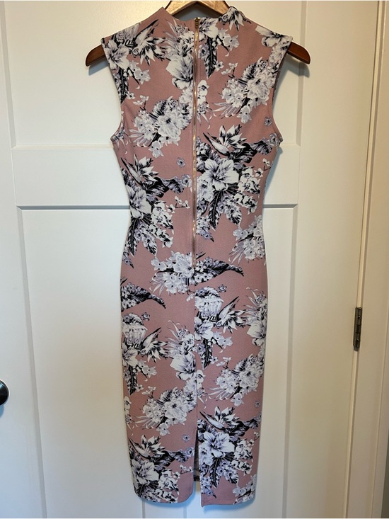 Almost Famous Dusty Rose Floral Midi Dress - Picture 2 of 8